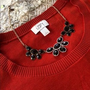 LOFT Tangerine Tango Refined Scoop Neck Sweater